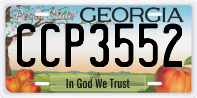 GA license plate CCP3552
