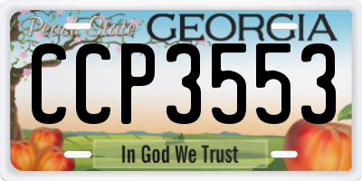 GA license plate CCP3553
