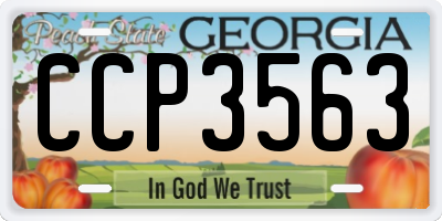 GA license plate CCP3563