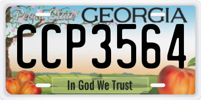 GA license plate CCP3564