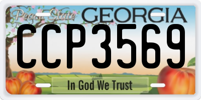 GA license plate CCP3569