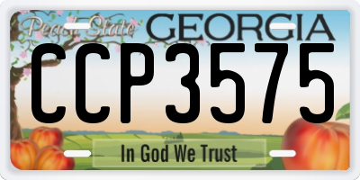 GA license plate CCP3575