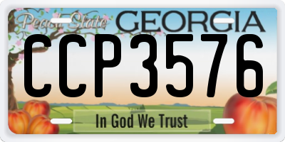GA license plate CCP3576