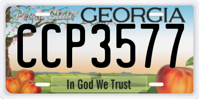 GA license plate CCP3577