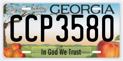 GA license plate CCP3580