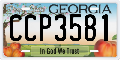 GA license plate CCP3581