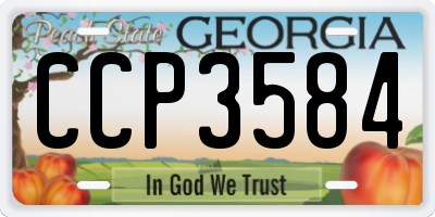 GA license plate CCP3584