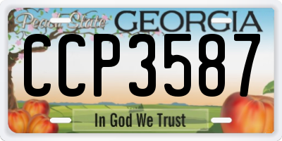 GA license plate CCP3587