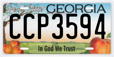 GA license plate CCP3594