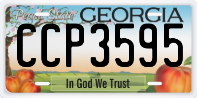 GA license plate CCP3595