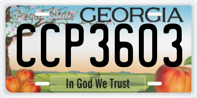 GA license plate CCP3603
