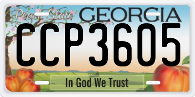 GA license plate CCP3605