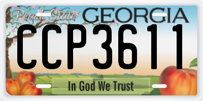 GA license plate CCP3611