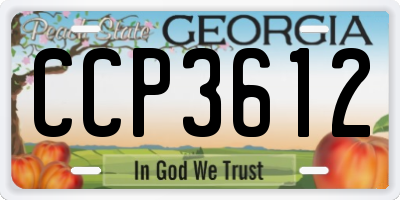 GA license plate CCP3612