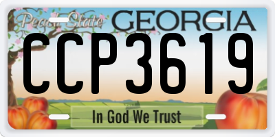 GA license plate CCP3619