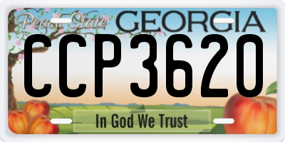 GA license plate CCP3620