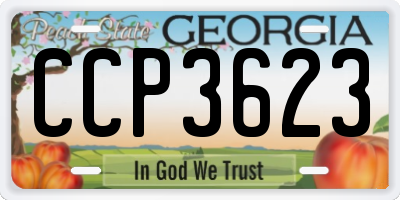 GA license plate CCP3623