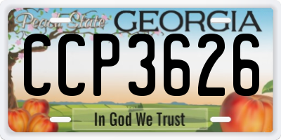 GA license plate CCP3626