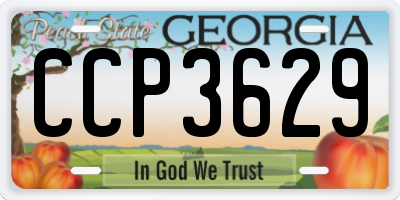 GA license plate CCP3629