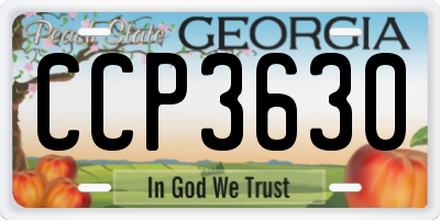 GA license plate CCP3630