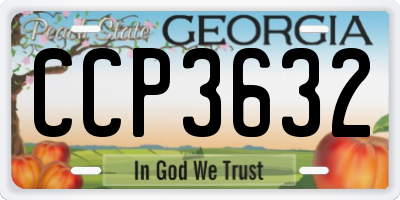 GA license plate CCP3632