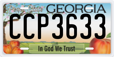 GA license plate CCP3633