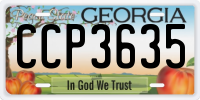 GA license plate CCP3635