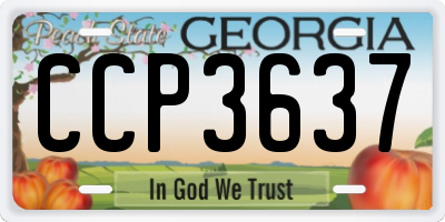 GA license plate CCP3637