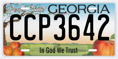 GA license plate CCP3642
