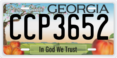 GA license plate CCP3652