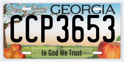 GA license plate CCP3653