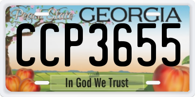 GA license plate CCP3655