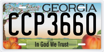 GA license plate CCP3660