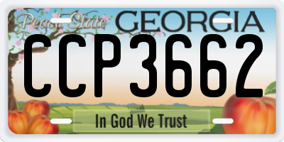 GA license plate CCP3662