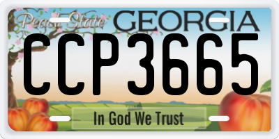 GA license plate CCP3665