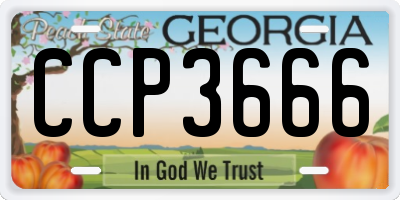 GA license plate CCP3666