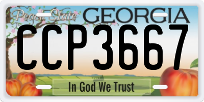 GA license plate CCP3667