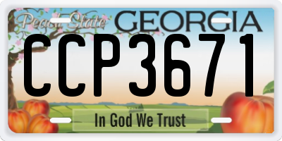GA license plate CCP3671