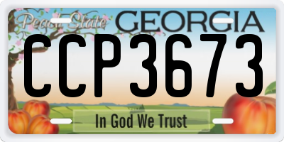 GA license plate CCP3673