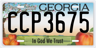 GA license plate CCP3675