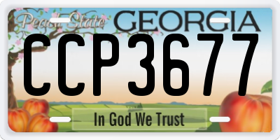 GA license plate CCP3677
