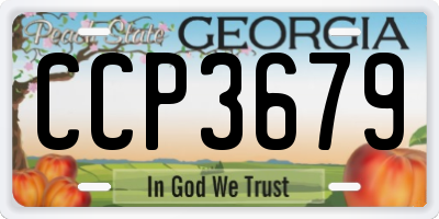 GA license plate CCP3679