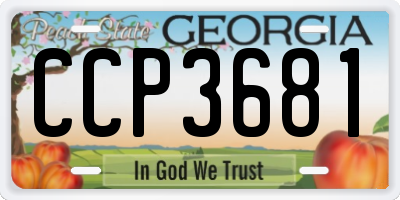 GA license plate CCP3681