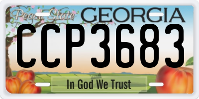 GA license plate CCP3683