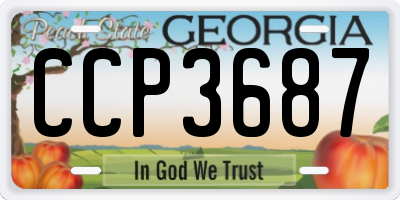 GA license plate CCP3687