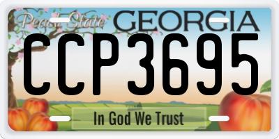 GA license plate CCP3695