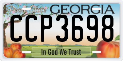 GA license plate CCP3698