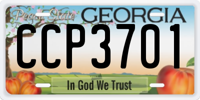 GA license plate CCP3701