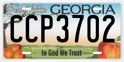 GA license plate CCP3702