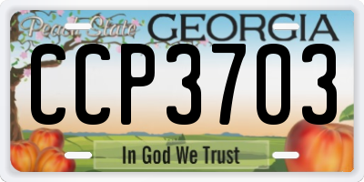 GA license plate CCP3703